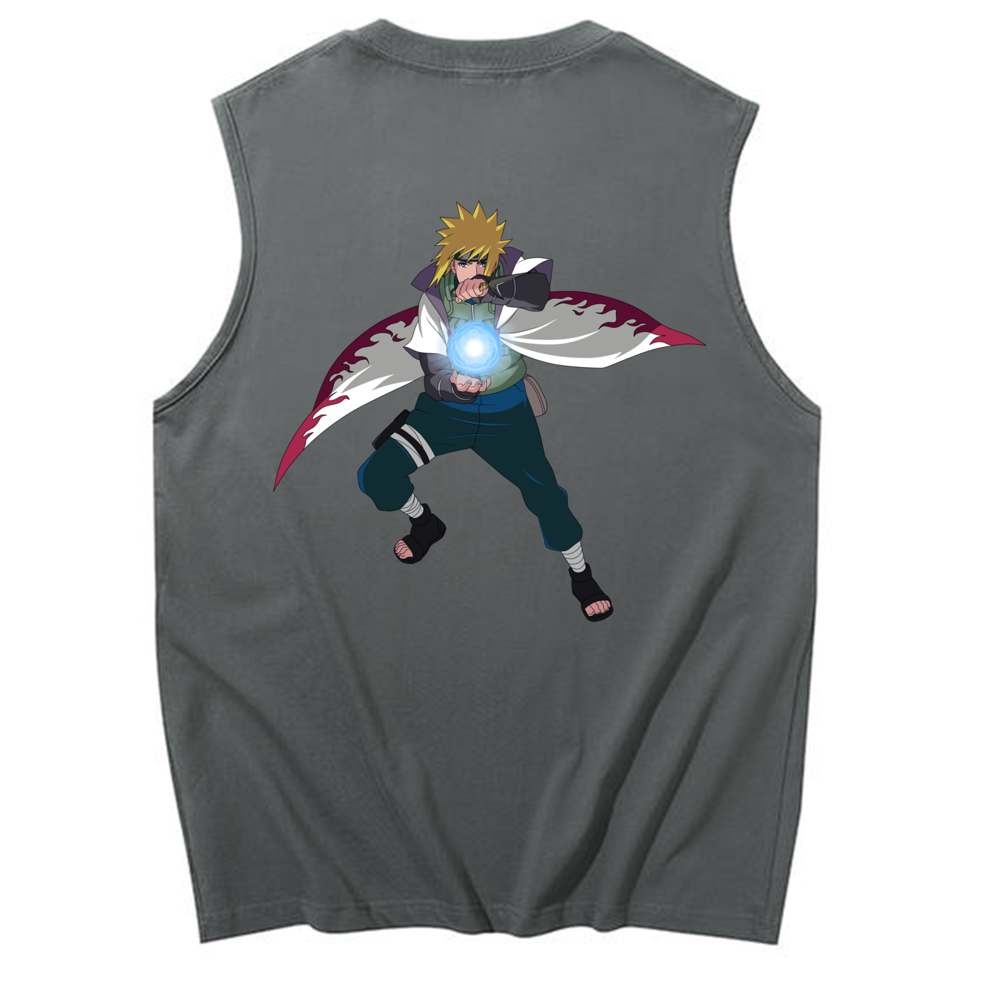 （画像用） NARUTO -ナルト- 波風 ミナト Namikaze Minato コットン100％タンクトップ（背面プリント）